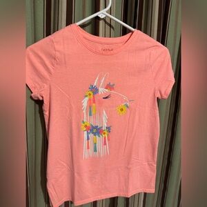 Cat & Jack Pink Giraffe Graphic Short Sleeve Tee